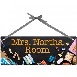 5.7" x 15.5" Wood Hanging Sign with Logo  5.7" x 15.5" Wood Hanging Sign with Logo