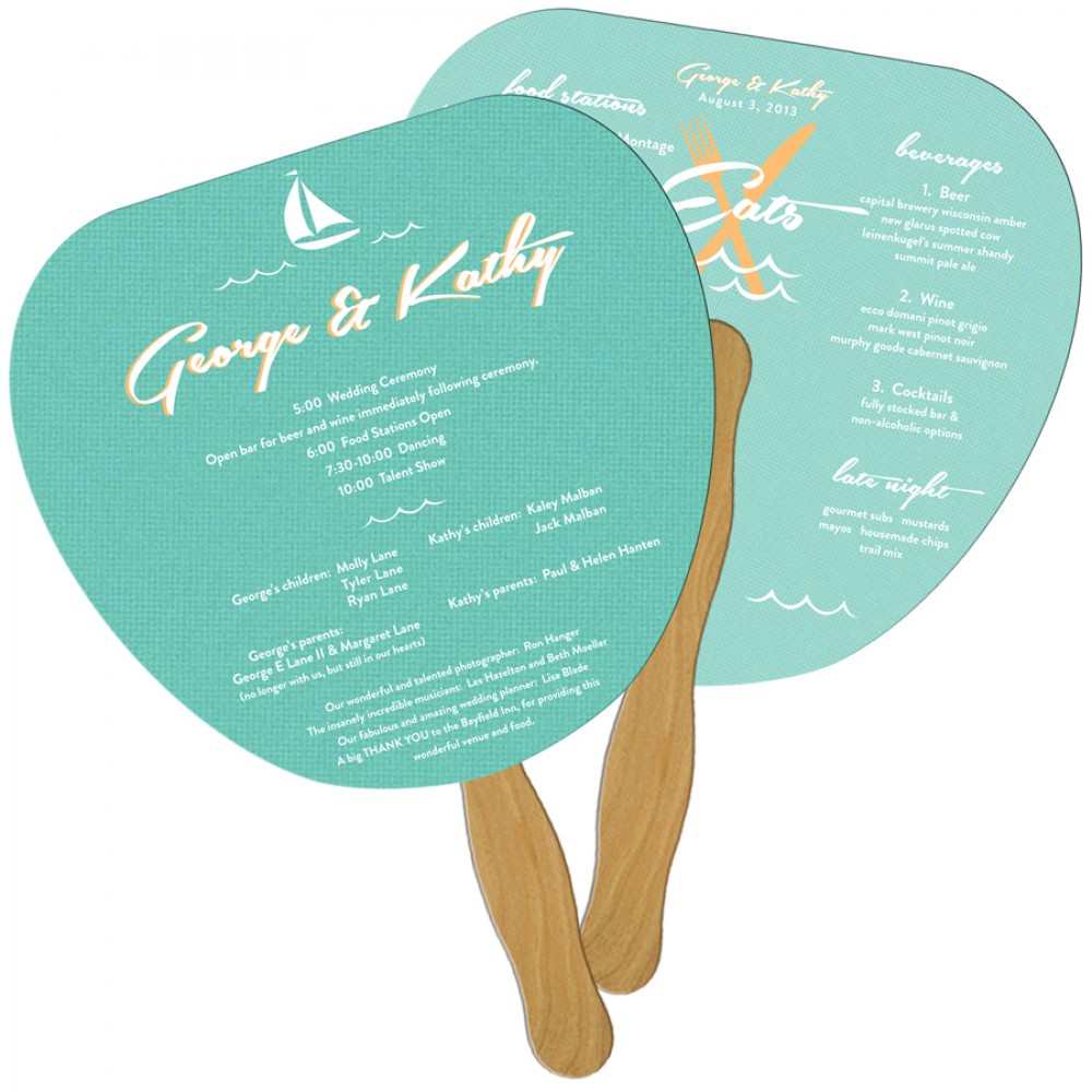 Palm Leaf Fast Hand Fan (2 Sides) 1 Day Custom Printed Palm Leaf Fast Hand Fan (2 Sides) 1 Day Custom Printed