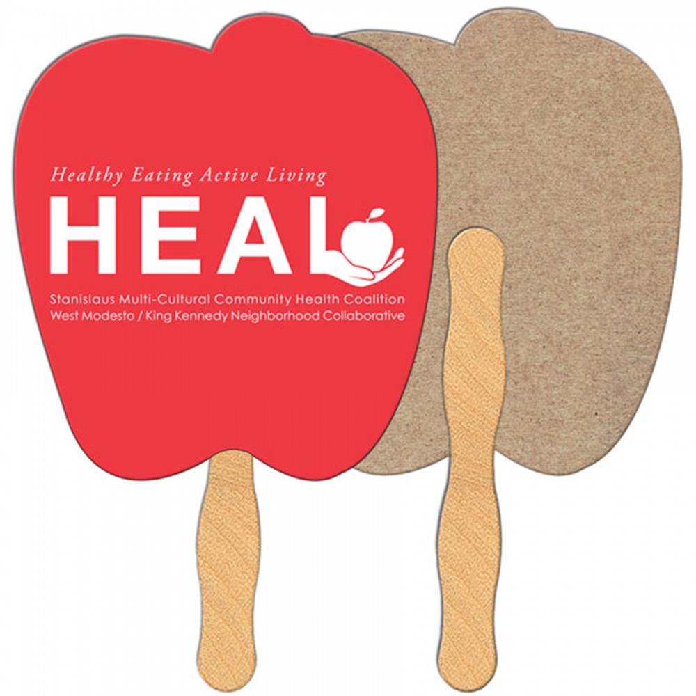 Apple Recycled Hand Fan Custom Imprinted Apple Recycled Hand Fan Custom Imprinted