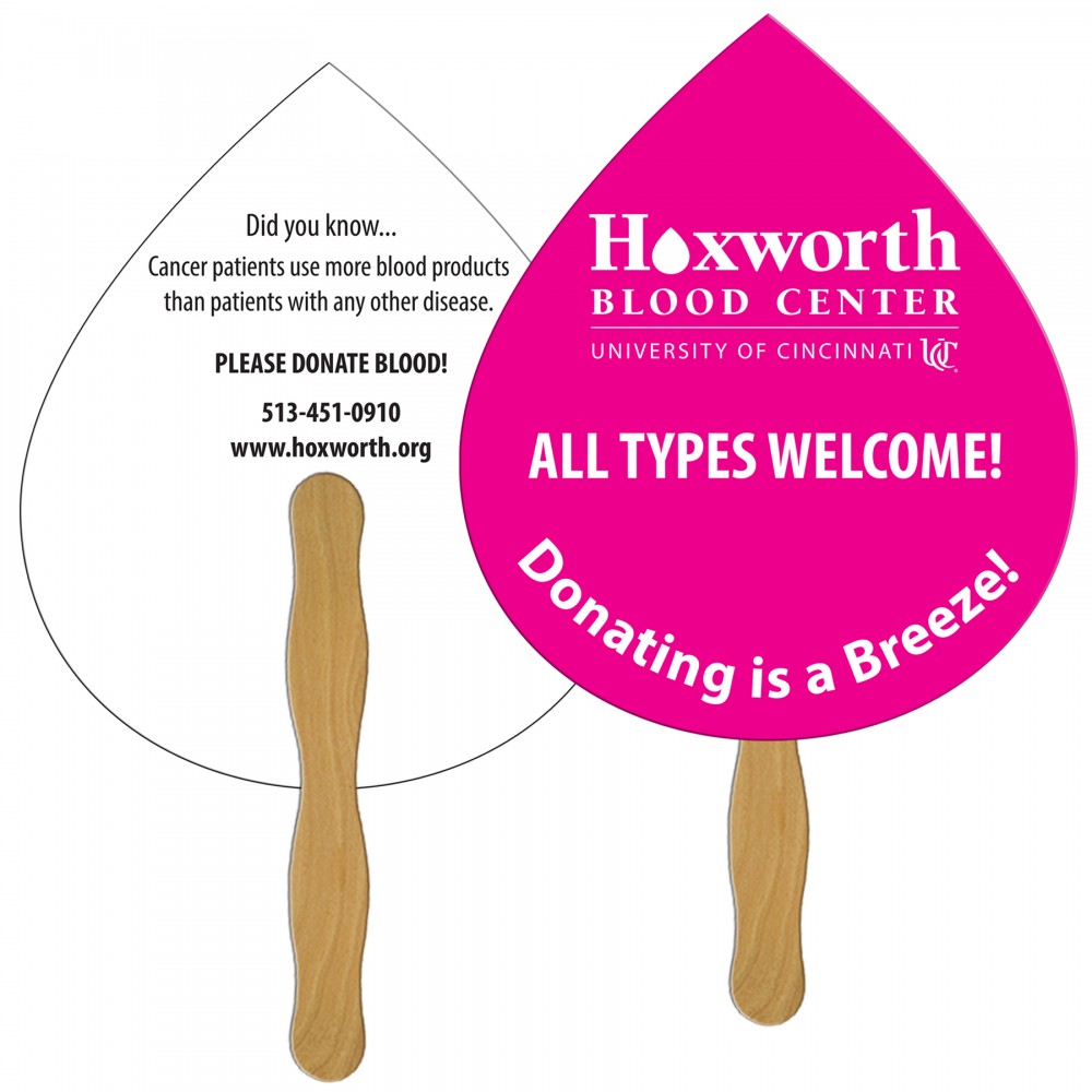 Tear Drop Fast Hand Fan (2 Sides) 1 Day Custom Printed Tear Drop Fast Hand Fan (2 Sides) 1 Day Custom Printed