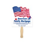 Flag Shape Full Color Two Sided Single Paper Hand Fan with Logo