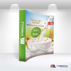 Custom Curved Fabric Popup Displays (Fabric + Display) 8" X 8"