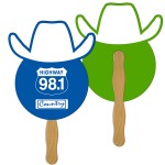 Logo Branded Cowboy Fast Hand Fan (2 Sides) 1 Day