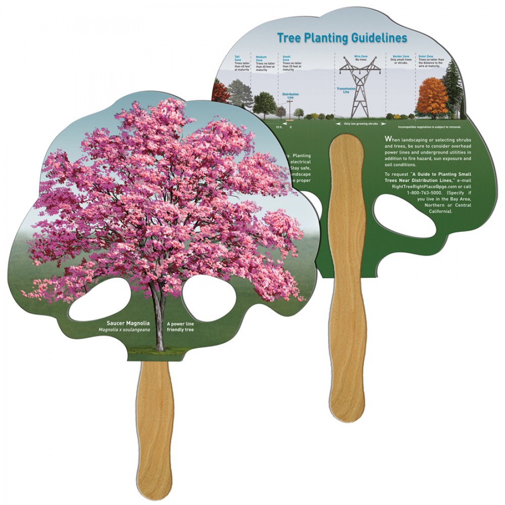 Custom Imprinted Tree Fast Hand Fan (2 Sides) 1 Day Custom Imprinted Tree Fast Hand Fan (2 Sides) 1 Day