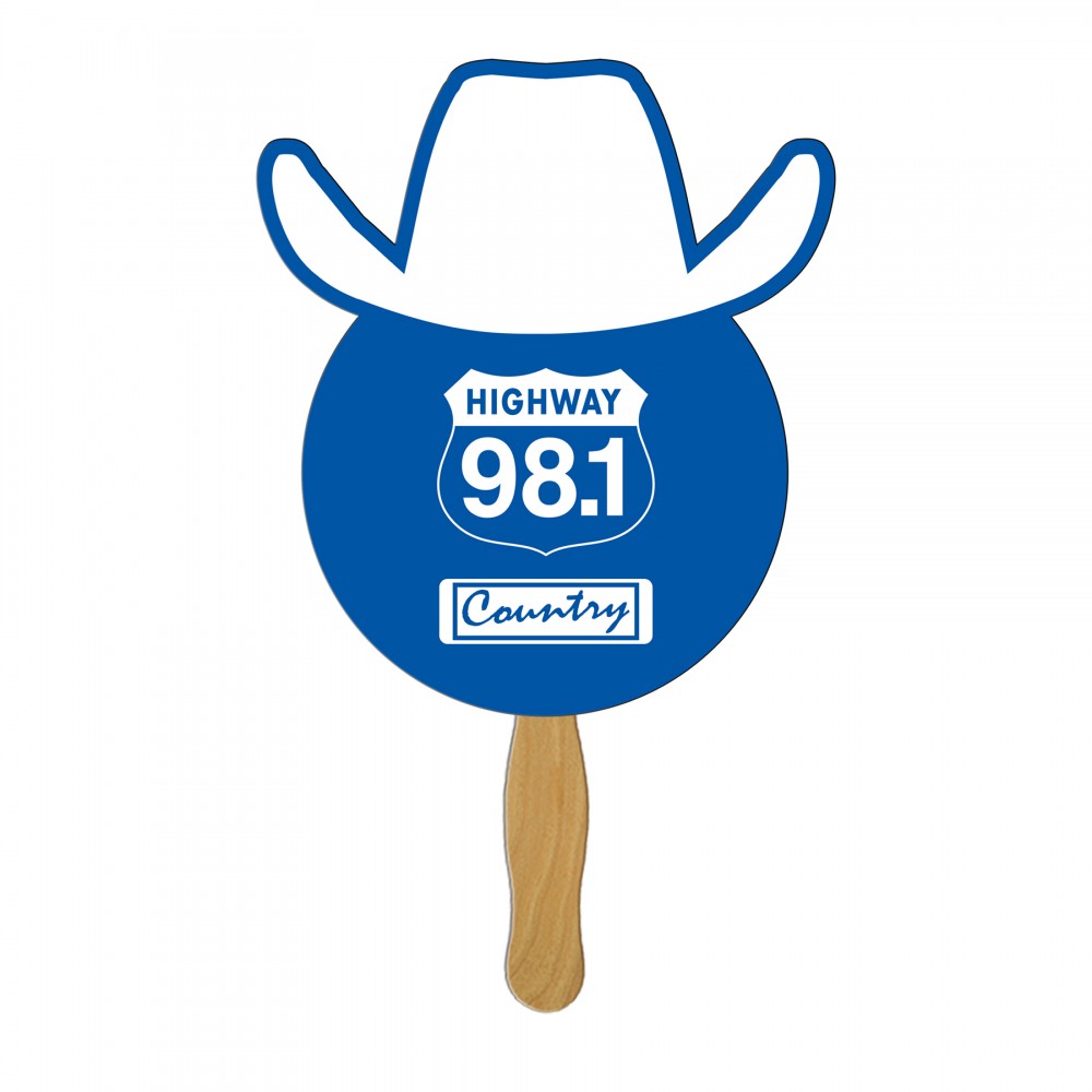 Cowboy Fast Hand Fan (1 Side) 1 Day Custom Imprinted Cowboy Fast Hand Fan (1 Side) 1 Day Custom Imprinted