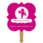 Custom Printed Square Clover Fast Hand Fan (1 Side) 1 Day