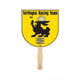 Arch Shape Full Color Two Sided Single Paper Hand Fan with Logo