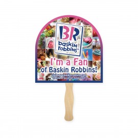Lightweight Full Color Two Sided Single Paper Arch Shape Hand Fan with Logo  Lightweight Full Color Two Sided Single Paper Arch Shape Hand Fan with Logo