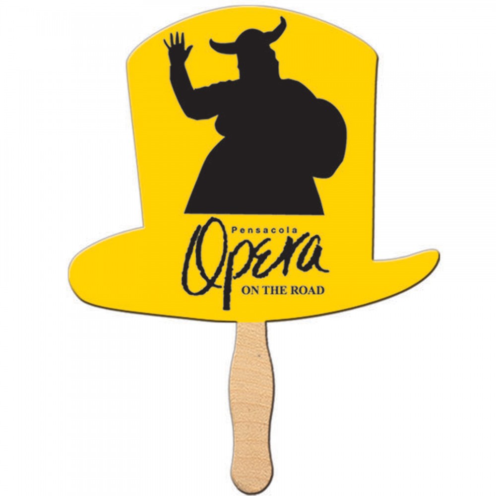 Top Hat Hand Fan with Logo