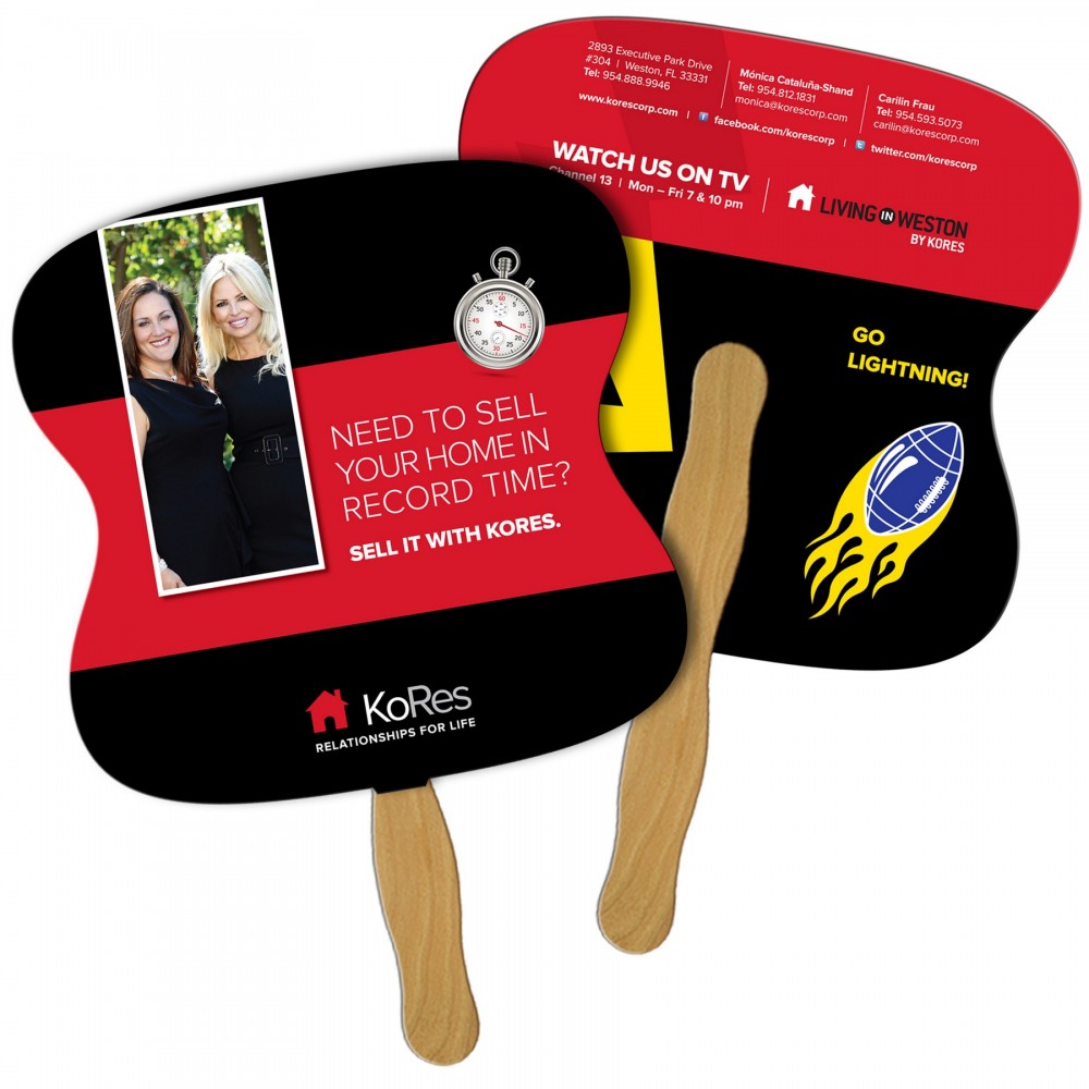 Custom Printed Hourglass Quantity Hand Fan Custom Printed Hourglass Quantity Hand Fan