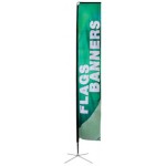 15ft Large Block Flag (29"x154") - Double Sided with Logo