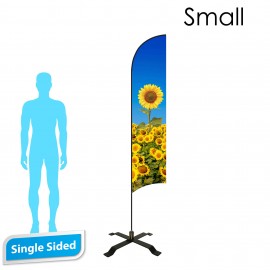 9' Shark Flag - Single-Sided W/Black X Base - Made in the USA with Logo  9