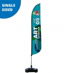 Feather Flag 16.5' Premium Single-Sided With Water Base & Carry Bag (X-Large) with Logo