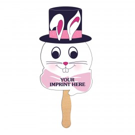 Personalized Bunny on a Stick Holiday Fun Fan  Personalized Bunny on a Stick Holiday Fun Fan