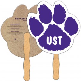 Paw Print Recycled Hand Fan with Logo  Paw Print Recycled Hand Fan with Logo