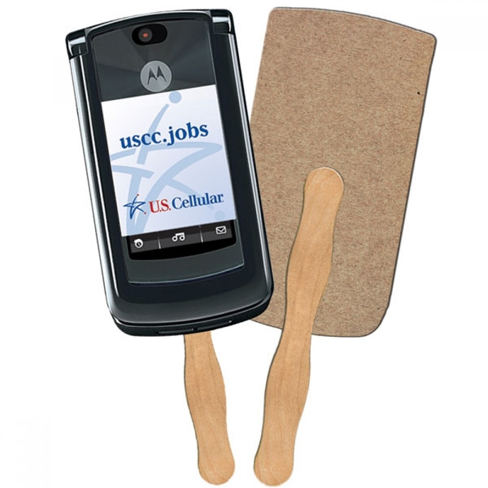 Cell Phone Recycled Hand Fan Logo Branded Cell Phone Recycled Hand Fan Logo Branded