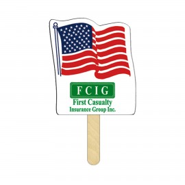 Logo Branded Flag Mini Hand Fans Full Color (2 Sides)