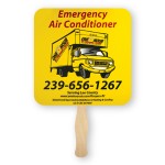 Customized Rounded Square Shape Full Color Single Sided Paper Hand Fan