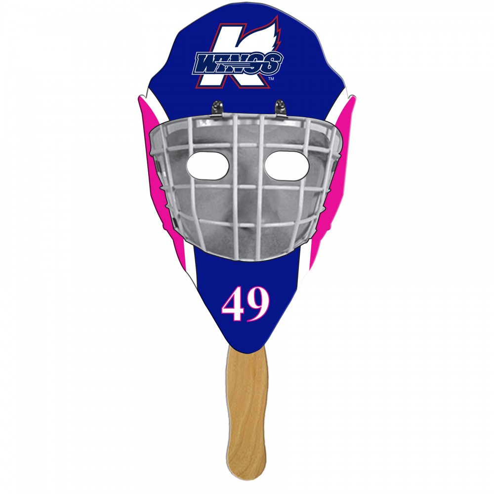 Hockey Mask Fast Hand Fan (1 Side) 1 Day Logo Branded Hockey Mask Fast Hand Fan (1 Side) 1 Day Logo Branded