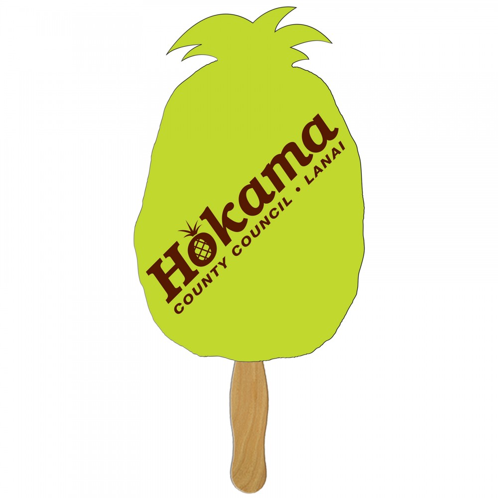 Logo Branded Pineapple Fast Hand Fan (1 Side) 1 Day Logo Branded Pineapple Fast Hand Fan (1 Side) 1 Day