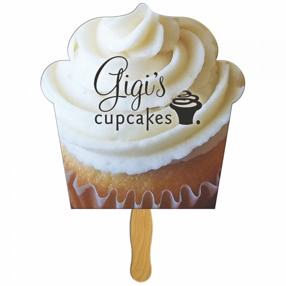 Cupcake Shape Fast Hand Fan (2 Sides) 1 Day with Logo