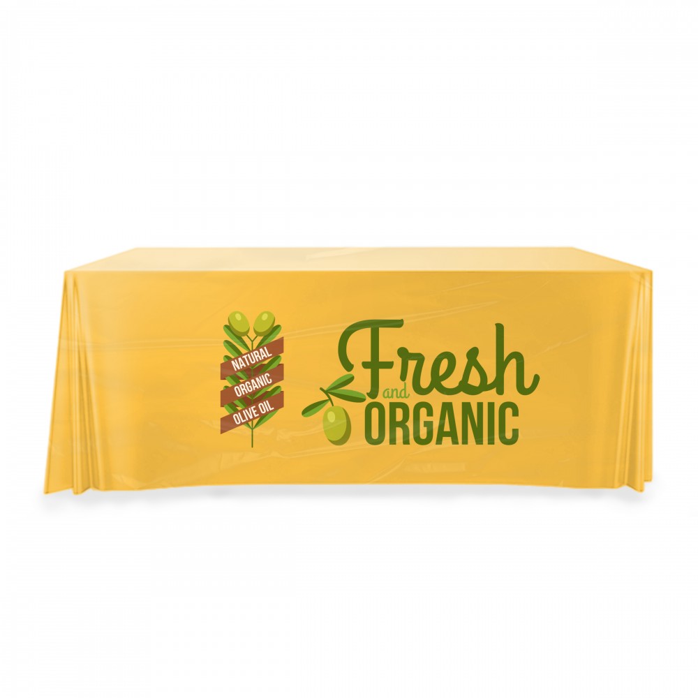 6' Custom Plastic Disposable Table Cover - Full Color with Logo