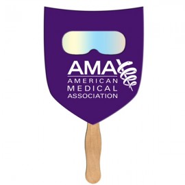 Personalized Shield Hand Fan w/Fireworks Film  Personalized Shield Hand Fan w/Fireworks Film
