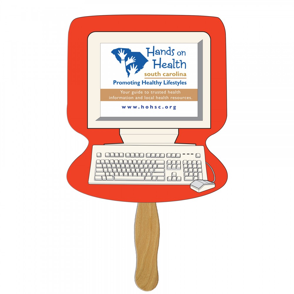 Computer Fast Hand Fan (1 Side) 1 Day Custom Imprinted Computer Fast Hand Fan (1 Side) 1 Day Custom Imprinted