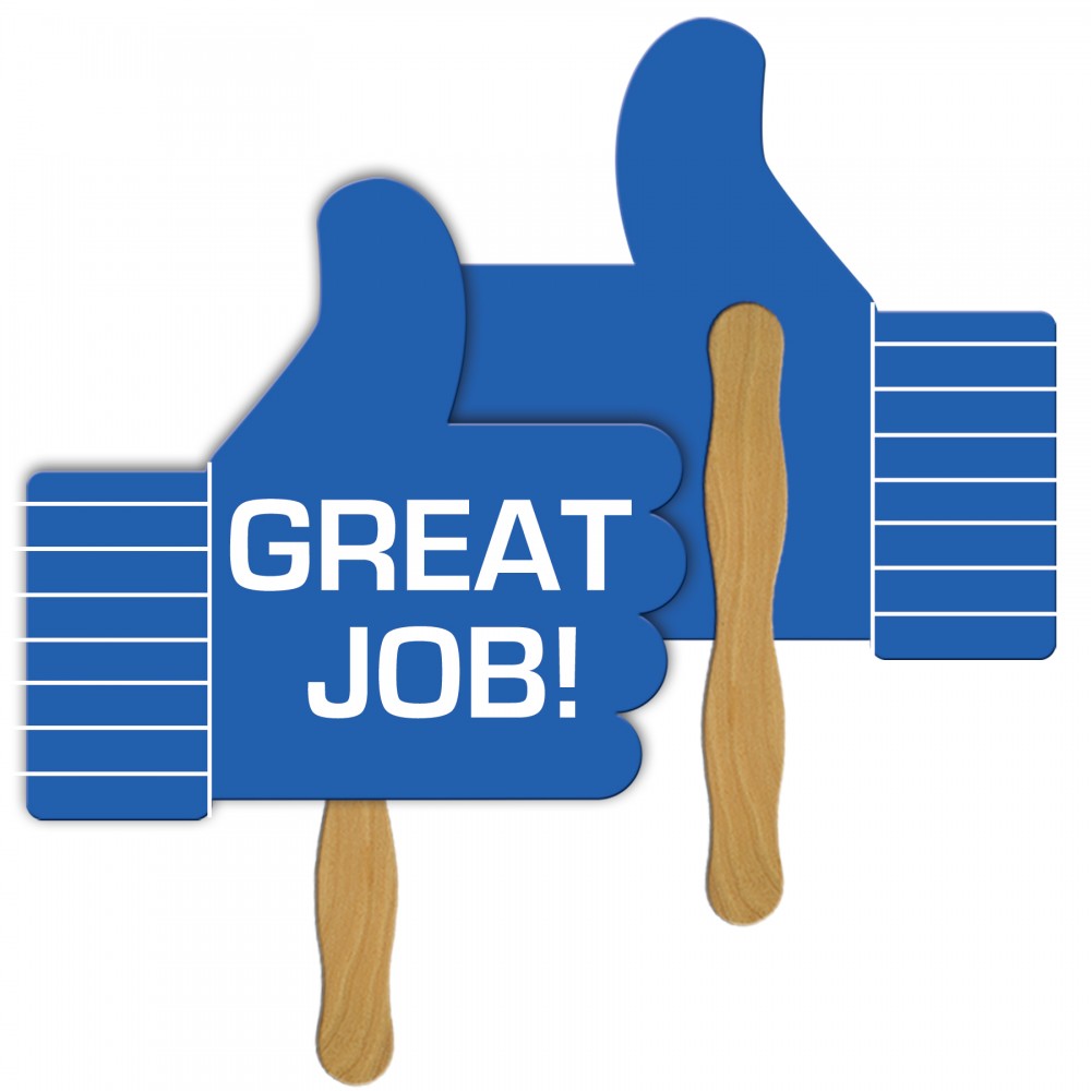 Thumbs Up Fast Hand Fan (2 Sides) 1 Day Custom Imprinted Thumbs Up Fast Hand Fan (2 Sides) 1 Day Custom Imprinted
