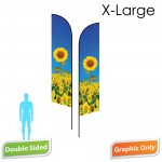 16.5' Angle Flag - Double Sided (Print Only) with Logo