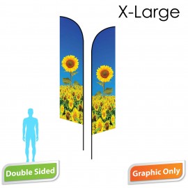 16.5' Angle Flag - Double Sided (Print Only) with Logo  16.5