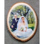 9" - Wood Round Cottonwood or Elm Bark Edged Sign/Plaque with Logo