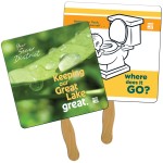 Logo Branded Square Sandwiched Hand Fan Full Color