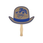 Derby Hat Shape Recycled Single Paper Hand Fan with Logo