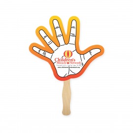 Logo Branded Lightweight Full Color Single Sided Hand Shape Paper Hand Fan