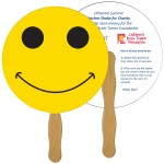 Smiley Face Fast Hand Fan (2 Sides) 1 Day Custom Imprinted