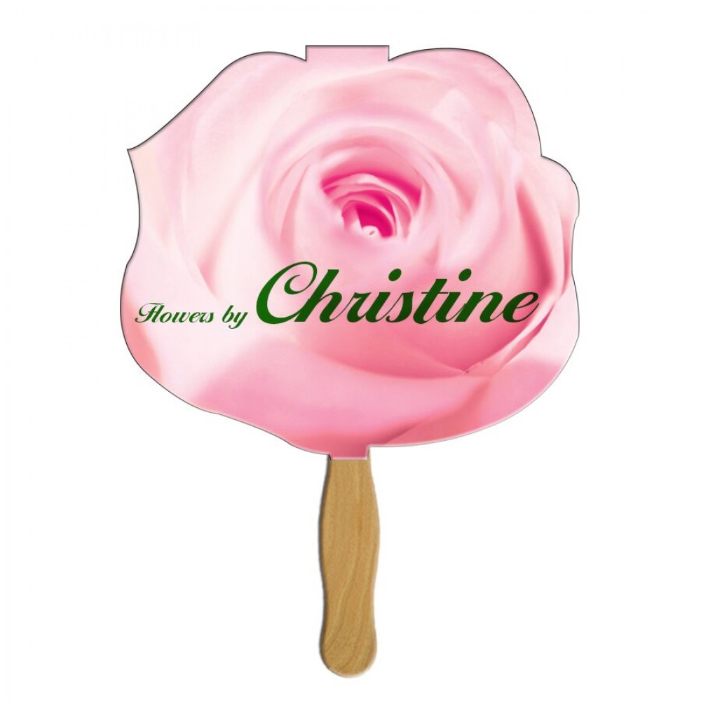 Custom Imprinted Flower Sandwiched Hand Fan Full Color Custom Imprinted Flower Sandwiched Hand Fan Full Color