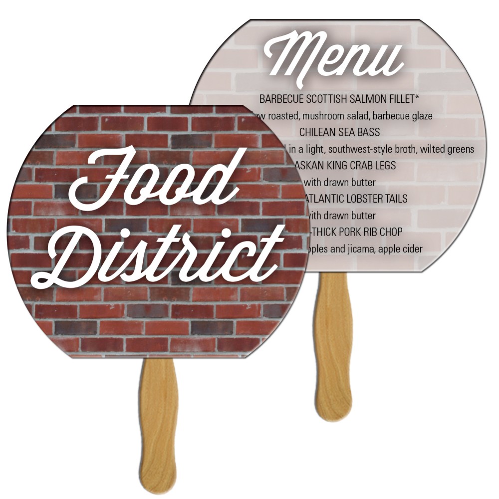 Custom Imprinted Oval Sandwiched Hand Fan Custom Imprinted Oval Sandwiched Hand Fan