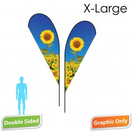 16' Teardrop Flag - Double Sided (Print Only) with Logo  16