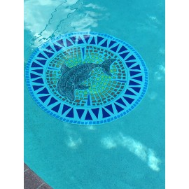 Personalized Sinking Round pool mosaic mats 39" Diameter  Personalized Sinking Round pool mosaic mats 39" Diameter