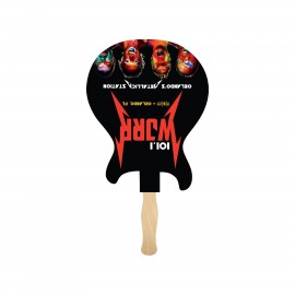 Promotional Lightweight Full Color Single Sided Electric Guitar Shape Paper Hand Fan  Promotional Lightweight Full Color Single Sided Electric Guitar Shape Paper Hand Fan
