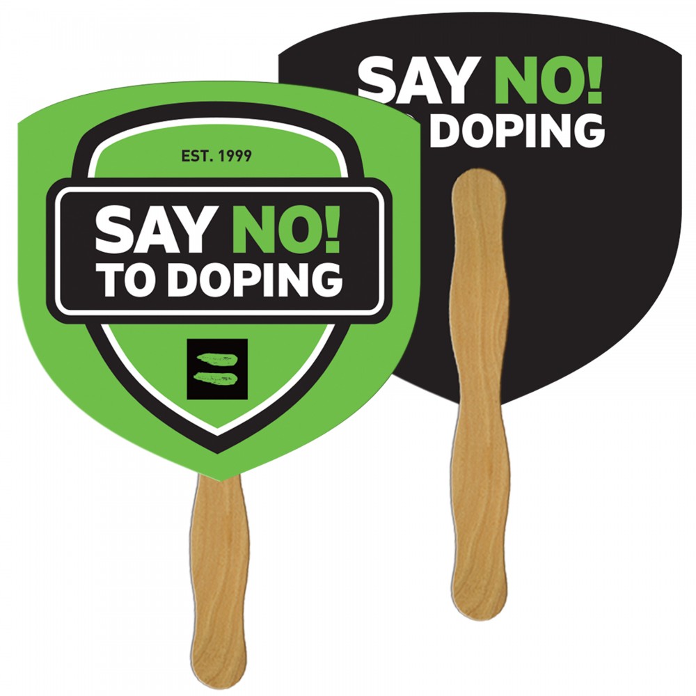 Shield Fast Hand Fan (2 Sides) 1 Day Custom Imprinted Shield Fast Hand Fan (2 Sides) 1 Day Custom Imprinted