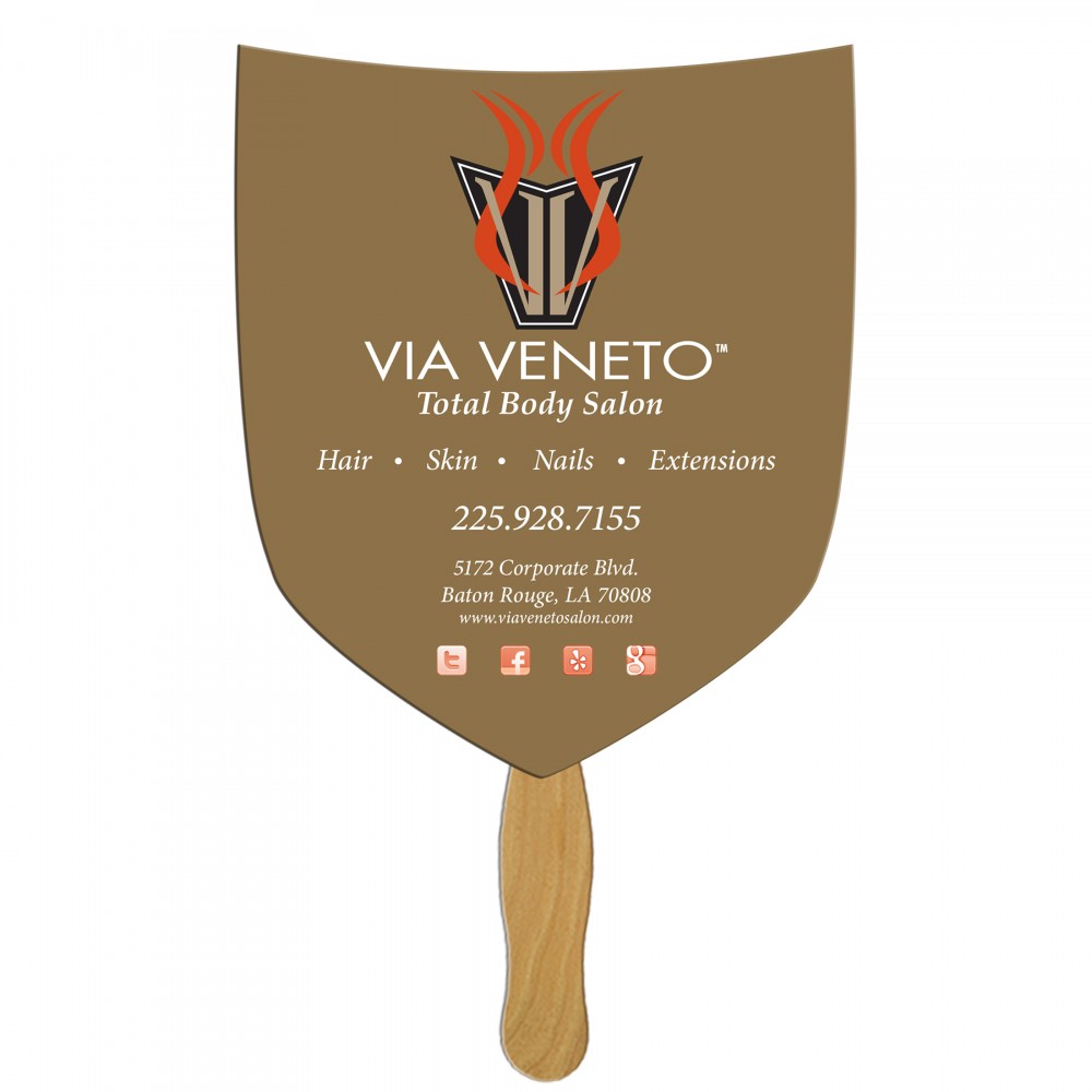 Shield/Shovel Fast Hand Fan (1 Side) 1 Day Custom Imprinted Shield/Shovel Fast Hand Fan (1 Side) 1 Day Custom Imprinted