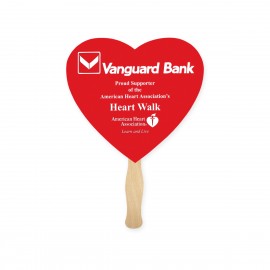 Heart Shape Full Color Digital Two Sided Single Paper Hand Fan with Logo  Heart Shape Full Color Digital Two Sided Single Paper Hand Fan with Logo