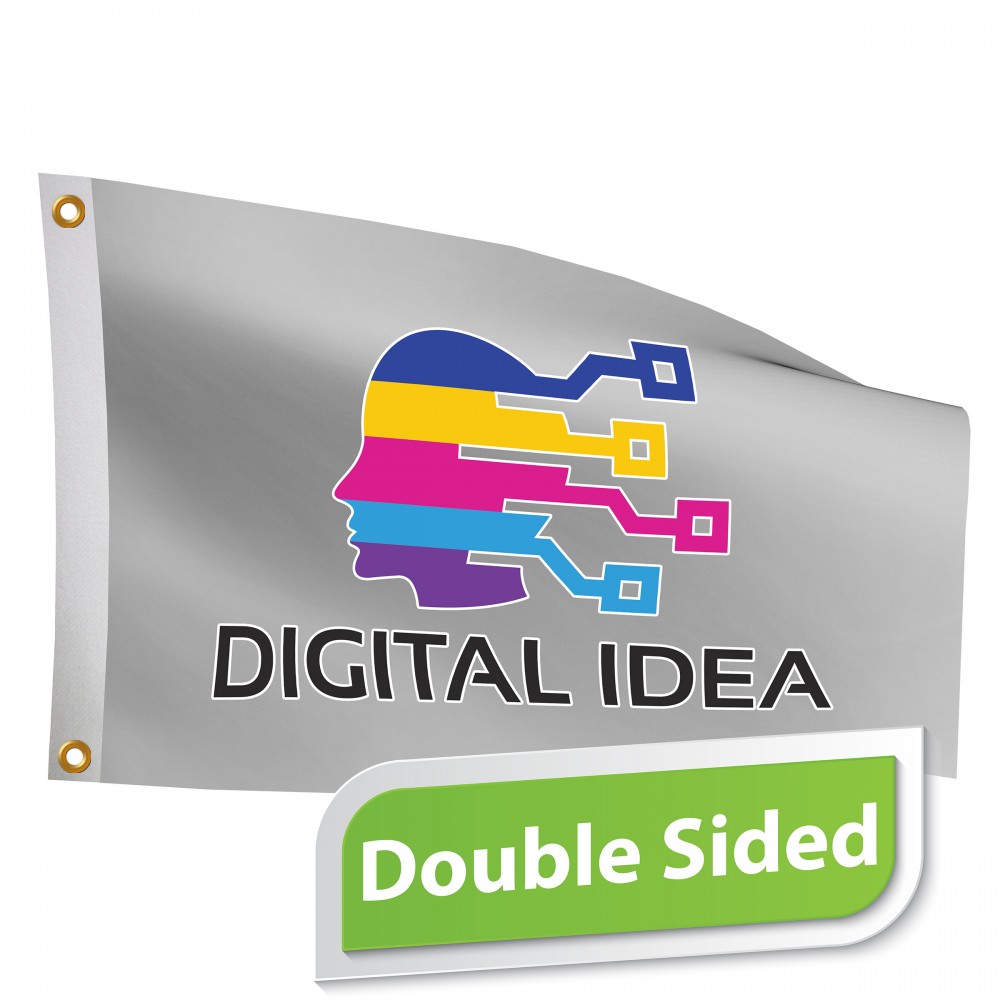 Custom 3' x 5' Custom Pole Flag - Double Sided FULL COLOR - Made in the USA