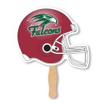 Lightweight Full Color Two Sided Single Paper Football Helmet Shape Hand Fan with Logo