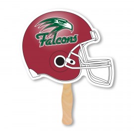 Lightweight Full Color Two Sided Single Paper Football Helmet Shape Hand Fan with Logo  Lightweight Full Color Two Sided Single Paper Football Helmet Shape Hand Fan with Logo