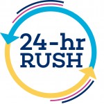 Rush 24 Hour Zoom 4 Flag w/ Stand - 13ft Single Sided Graphic with Logo