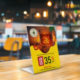 PVC Counter Sign - 8" x 11" Face w/ Heat Bent Base - Single Sided with Logo