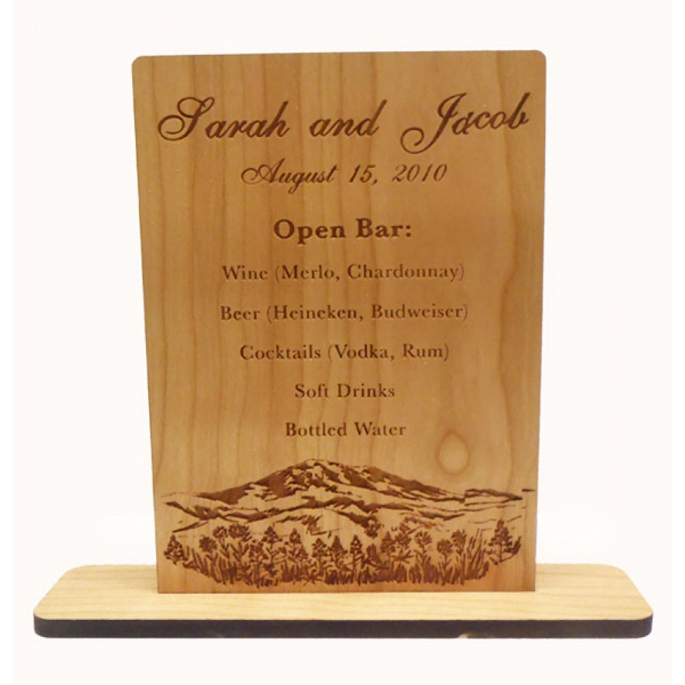 5" x 7" - Hardwood Table Sign with Logo
